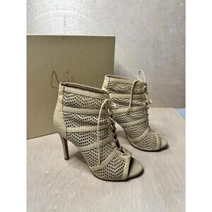 JOIE Shari Basic Buff Leather Stiletto Peep Toe EU Size 37 / US Size 6.5/7